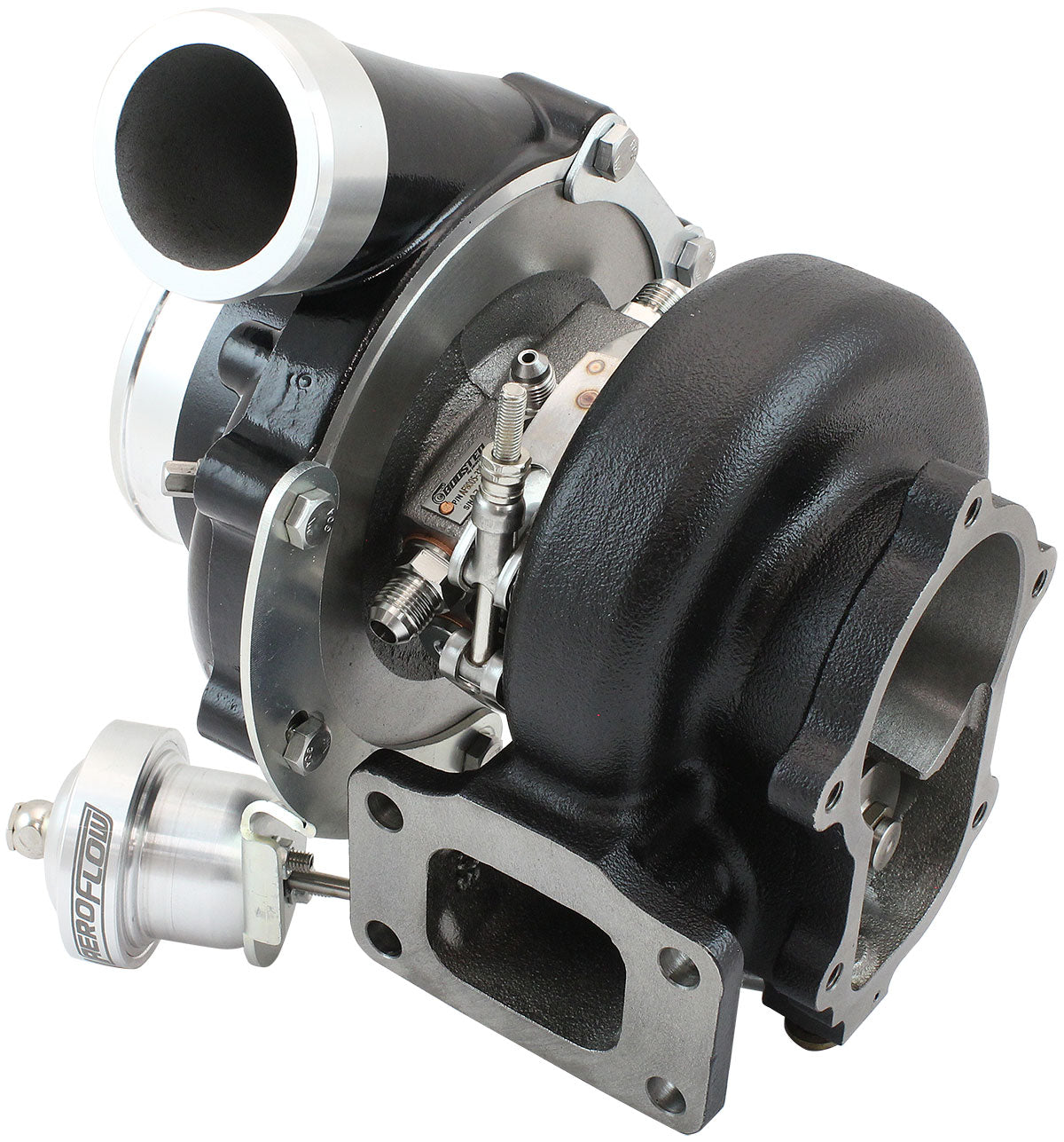 BOOSTED 6862 XR6 1.06 Turbocharger 1050HP, Hi Temp Black Finish   Internal Wastegate, T3 Inlet Flange, FG XR6 5-Bolt Exhaust Flange