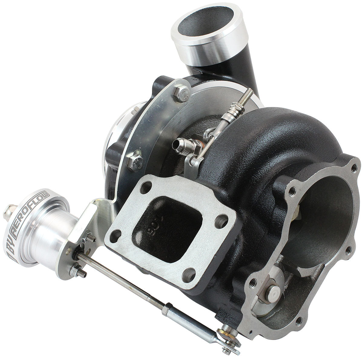 BOOSTED 6862 XR6 1.06 Turbocharger 1050HP, Hi Temp Black Finish   Internal Wastegate, T3 Inlet Flange, FG XR6 5-Bolt Exhaust Flange