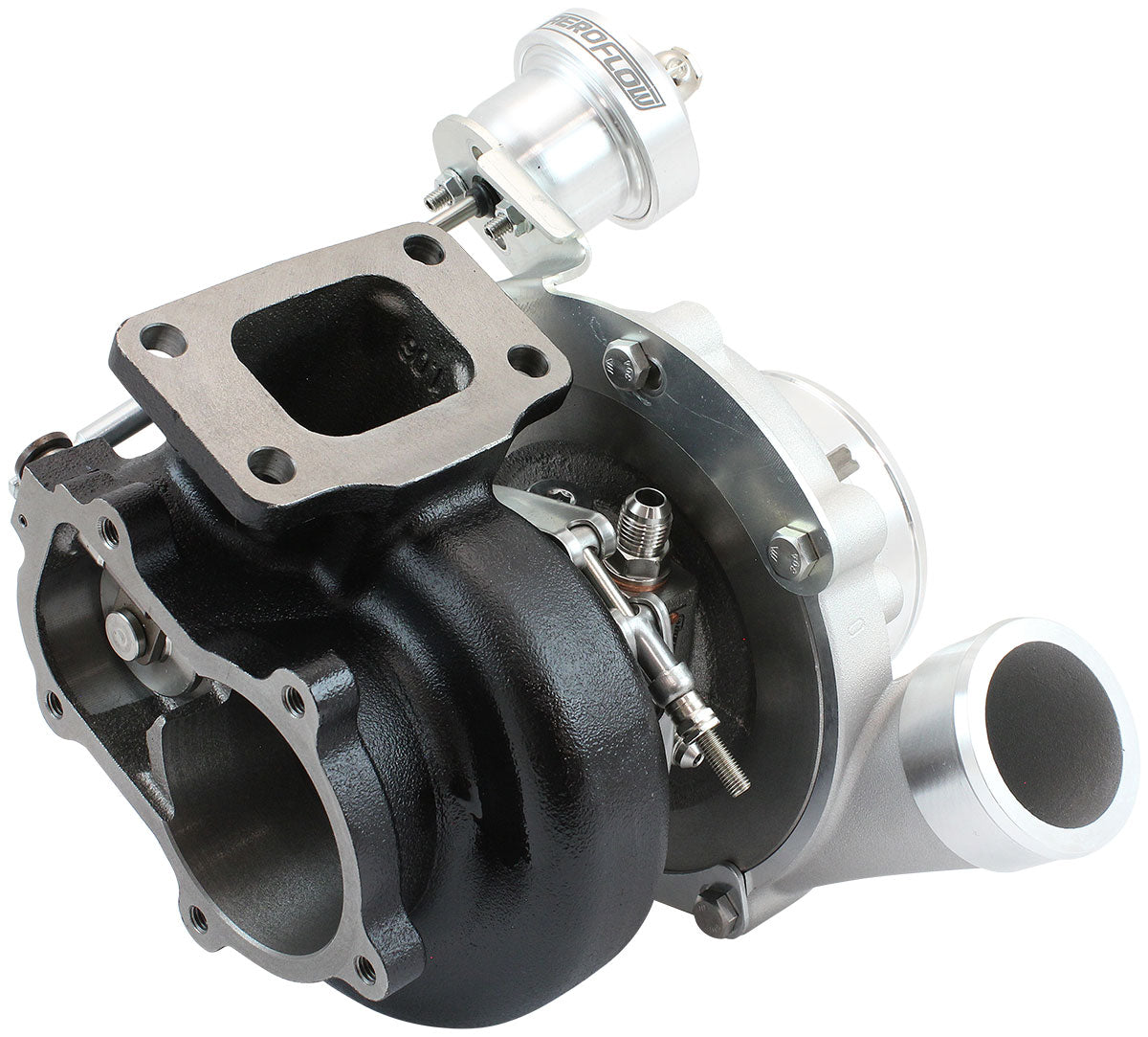 BOOSTED 6862 XR6 1.06 Turbocharger 1050HP, Natural Cast Finish   Internal Wastegate, T3 Inlet Flange, FG XR6 5-Bolt Exhaust Flange