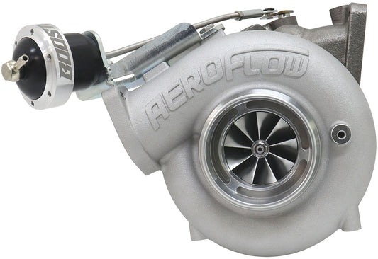 BOOSTED 5858 Mitsubishi Evo 4-9 4G63 Bolt On Internal Wastegate Turbocharger 550HP, Natural Cast Finish   Mitsubishi 4 Bolt Inlet Flange, Mitsubishi 5-Bolt Exhaust Flange