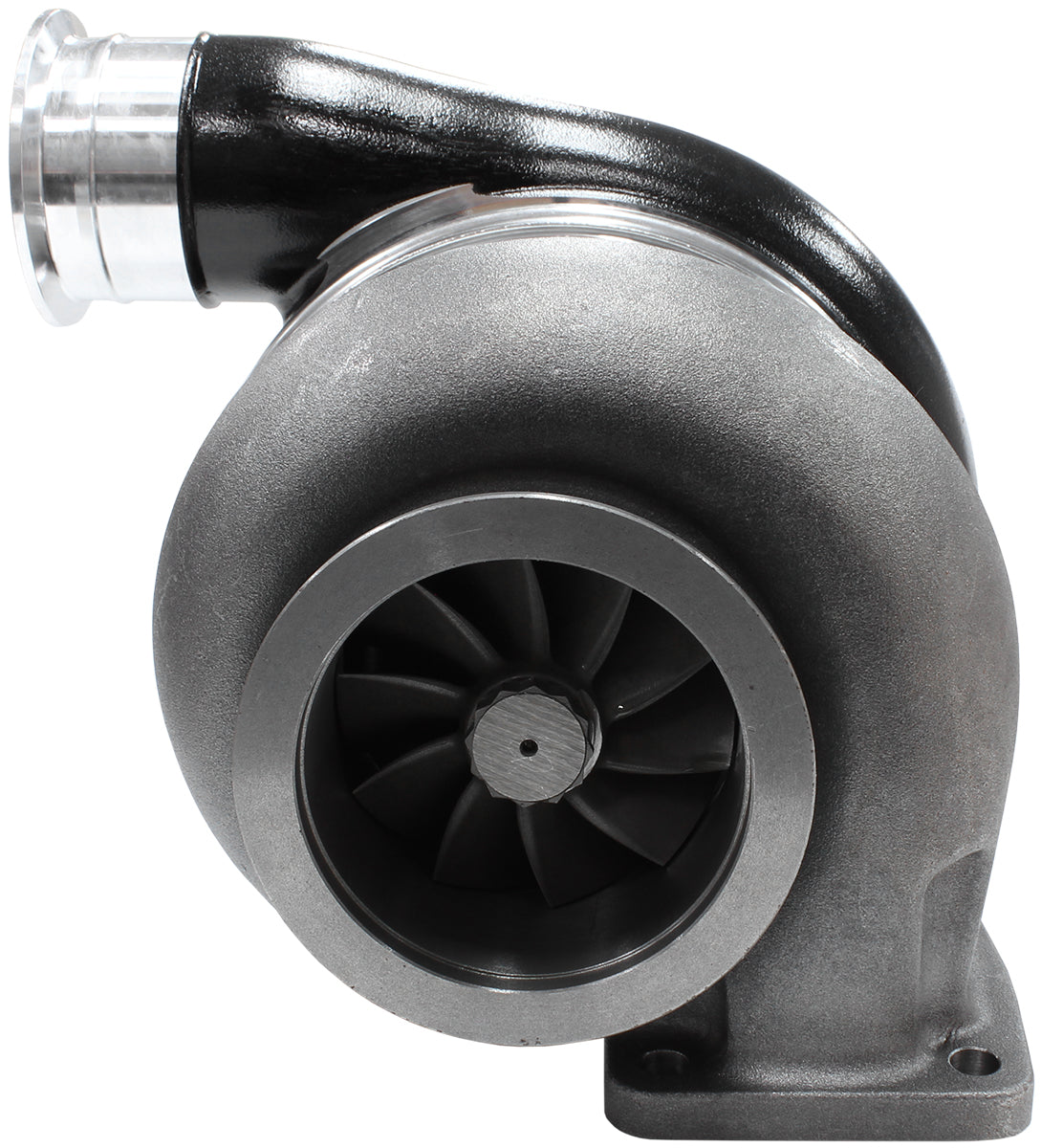 BOOSTED 8888 T4 1.25 Turbocharger 1600HP, Hi Temp Black Finish   External Wastegate, T4 Twin Entry Inlet Flange, V-Band Exhaust Flange