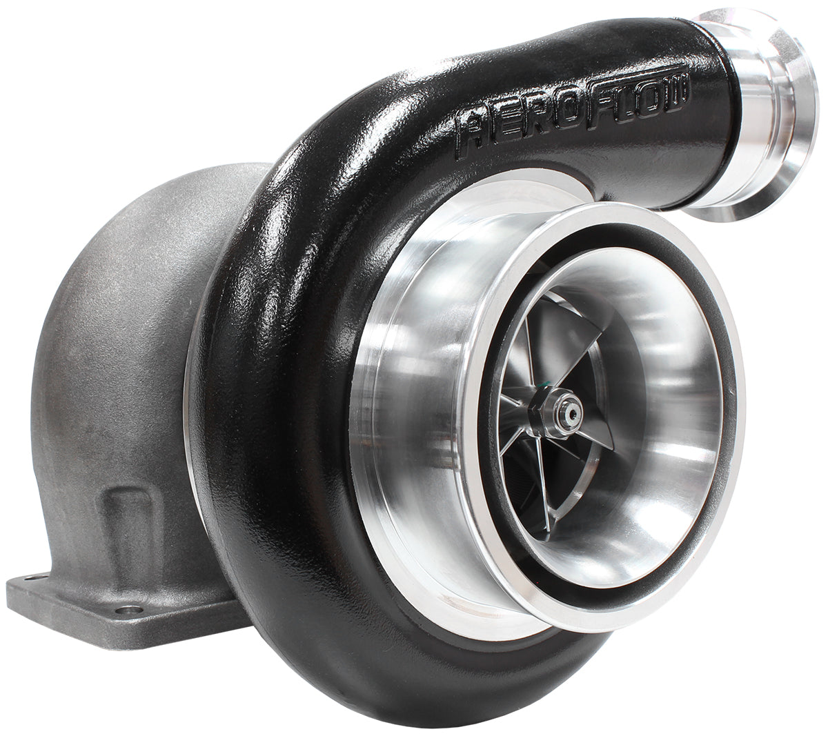 BOOSTED 8888 T4 1.25 Turbocharger 1600HP, Hi Temp Black Finish   External Wastegate, T4 Twin Entry Inlet Flange, V-Band Exhaust Flange