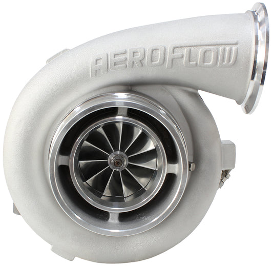 BOOSTED 7675 T4 1.15 Turbocharger 1120HP, Natural Cast Finish   External Wastegate, T4 Twin Entry Inlet Flange, V-Band Exhaust Flange