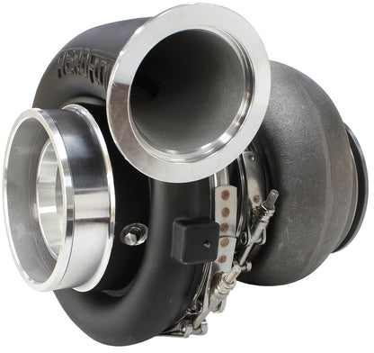 BOOSTED 7675 T4 1.15 Turbocharger 1120HP, Hi Temp Black Finish   External Wastegate, T4 Twin Entry Inlet Flange, V-Band Exhaust Flange