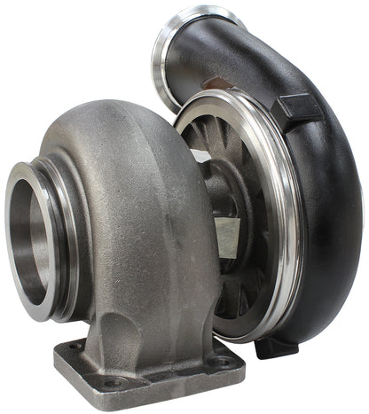 BOOSTED 7675 T4 1.15 Turbocharger 1120HP, Hi Temp Black Finish   External Wastegate, T4 Twin Entry Inlet Flange, V-Band Exhaust Flange