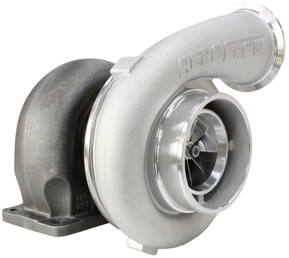BOOSTED 7675 T4 1.15 Turbocharger 1120HP, Natural Cast Finish   External Wastegate, T4 Twin Entry Inlet Flange, V-Band Exhaust Flange