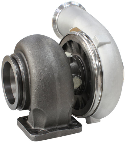 BOOSTED 7675 T4 1.15 Turbocharger 1120HP, Natural Cast Finish   External Wastegate, T4 Twin Entry Inlet Flange, V-Band Exhaust Flange