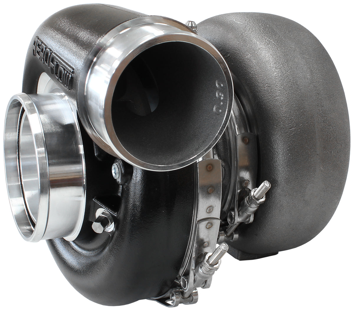 BOOSTED 7375 V-Band 1.01 Turbocharger 1200HP, Hi Temp Black Finish   External Wastegate, V-Band Inlet & Exhaust Flanges
