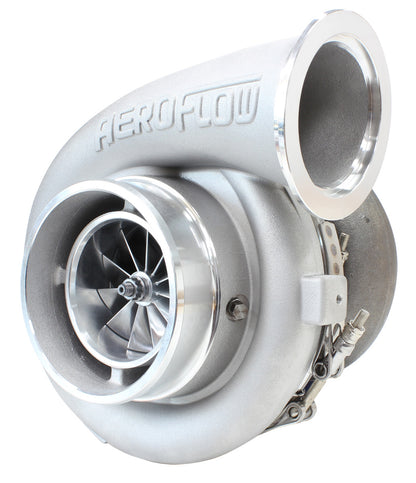 BOOSTED 8077 T4 1.15 Turbocharger 1250HP, Natural Cast Finish   External Wastegate, T4 Twin Entry Inlet Flange, V-Band Exhaust Flange