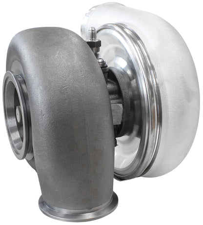 BOOSTED 7375 V-Band 1.15 Turbocharger 1200HP, Natural Cast Finish   External Wastegate, V-Band Inlet & Exhaust Flanges