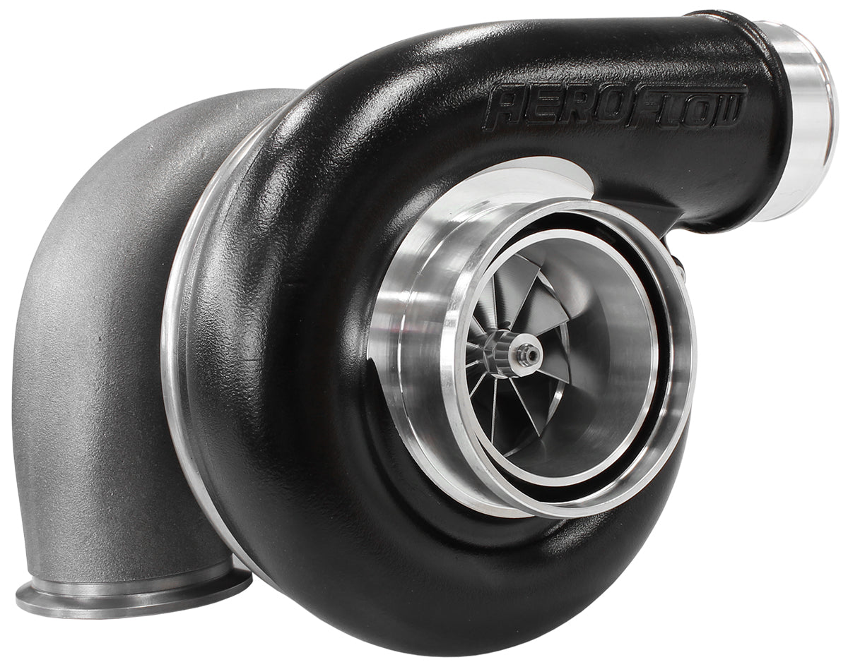 BOOSTED 7375 V-Band 1.28 Turbocharger 1200HP, Hi Temp Black Finish   External Wastegate, V-Band Inlet & Exhaust Flanges