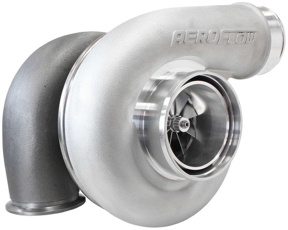 BOOSTED 7375 V-Band 1.28 Turbocharger 1200HP, Natural Cast Finish   External Wastegate, V-Band Inlet & Exhaust Flanges
