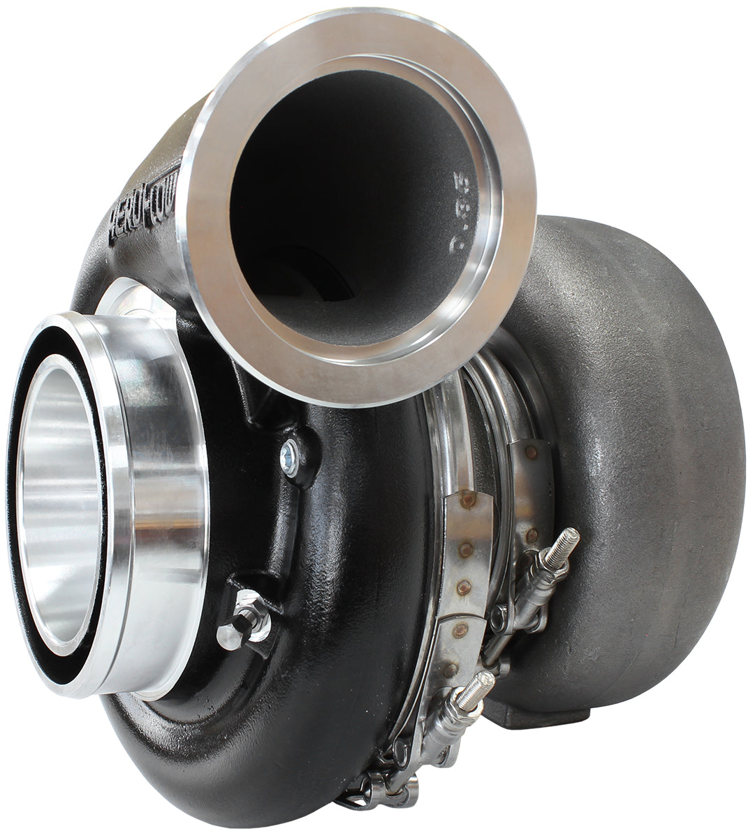 BOOSTED 7975 V-Band 1.01 Turbocharger 1450HP, Hi Temp Black Finish   External Wastegate, V-Band Inlet & Exhaust Flanges