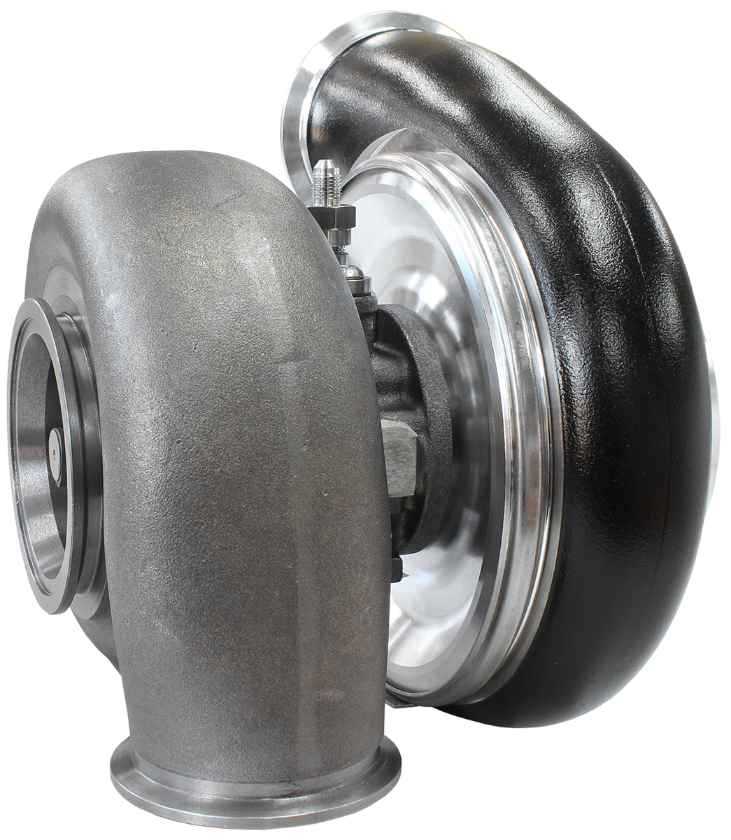 BOOSTED 7975 V-Band 1.01 Turbocharger 1450HP, Hi Temp Black Finish   External Wastegate, V-Band Inlet & Exhaust Flanges