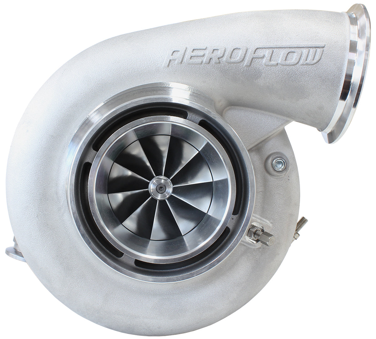 BOOSTED 7975 V-Band 1.15 Turbocharger 1450HP, Natural Cast Finish   External Wastegate, V-Band Inlet & Exhaust Flanges
