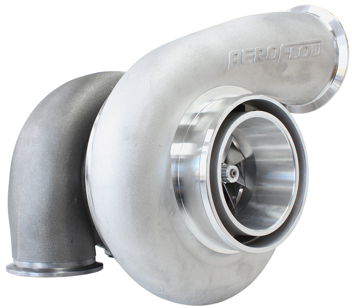 BOOSTED 7975 V-Band 1.15 Turbocharger 1450HP, Natural Cast Finish   External Wastegate, V-Band Inlet & Exhaust Flanges