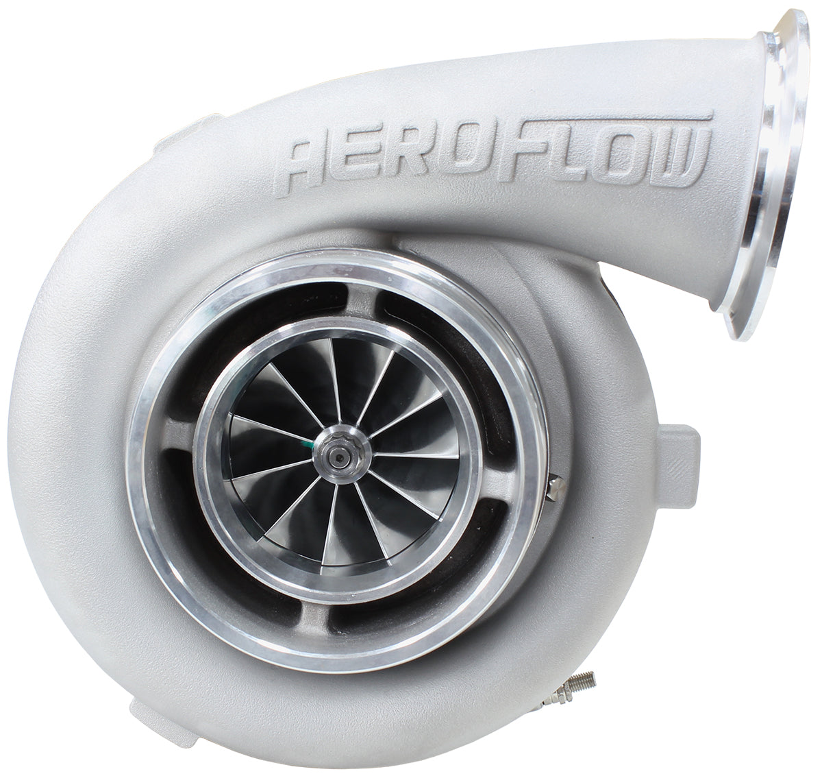 BOOSTED 7675 V-Band 1.16 Turbocharger 1120HP, Natural Cast Finish   External Wastegate, V-Band Inlet & Exhaust Flanges