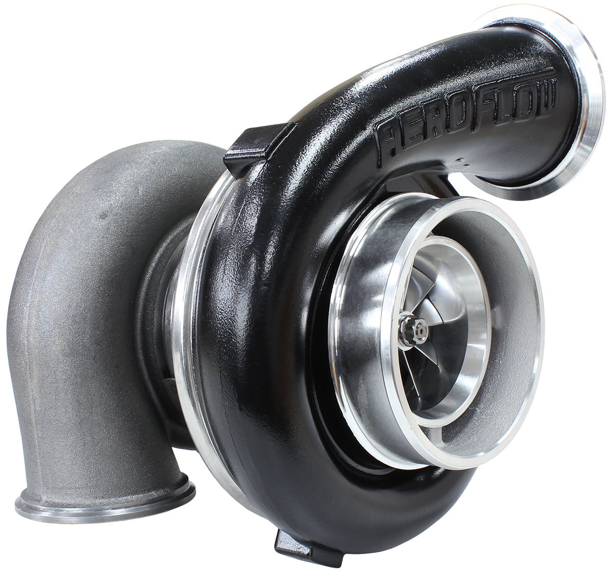 BOOSTED 7675 V-Band 1.16 Turbocharger 1120HP, Hi Temp Black Finish   External Wastegate, V-Band Inlet & Exhaust Flanges