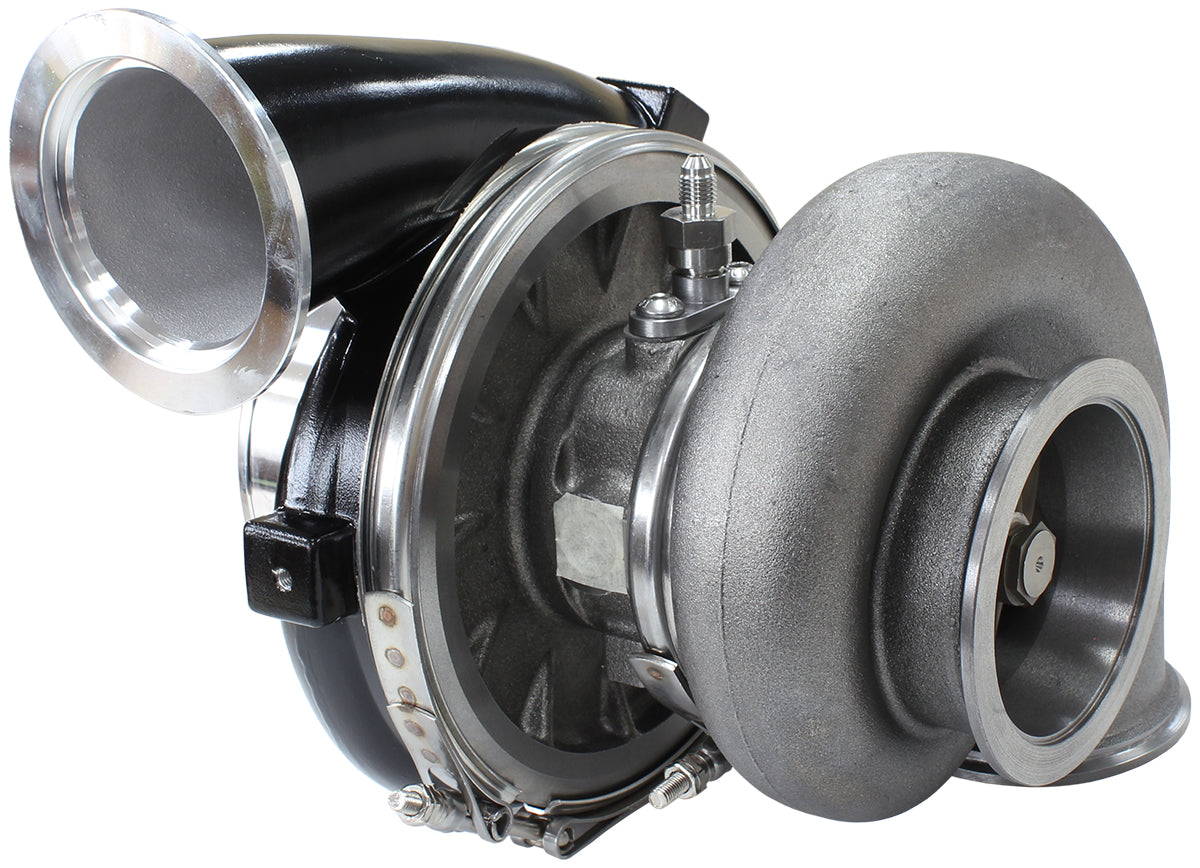 BOOSTED 7675 V-Band 1.16 Turbocharger 1120HP, Hi Temp Black Finish   External Wastegate, V-Band Inlet & Exhaust Flanges