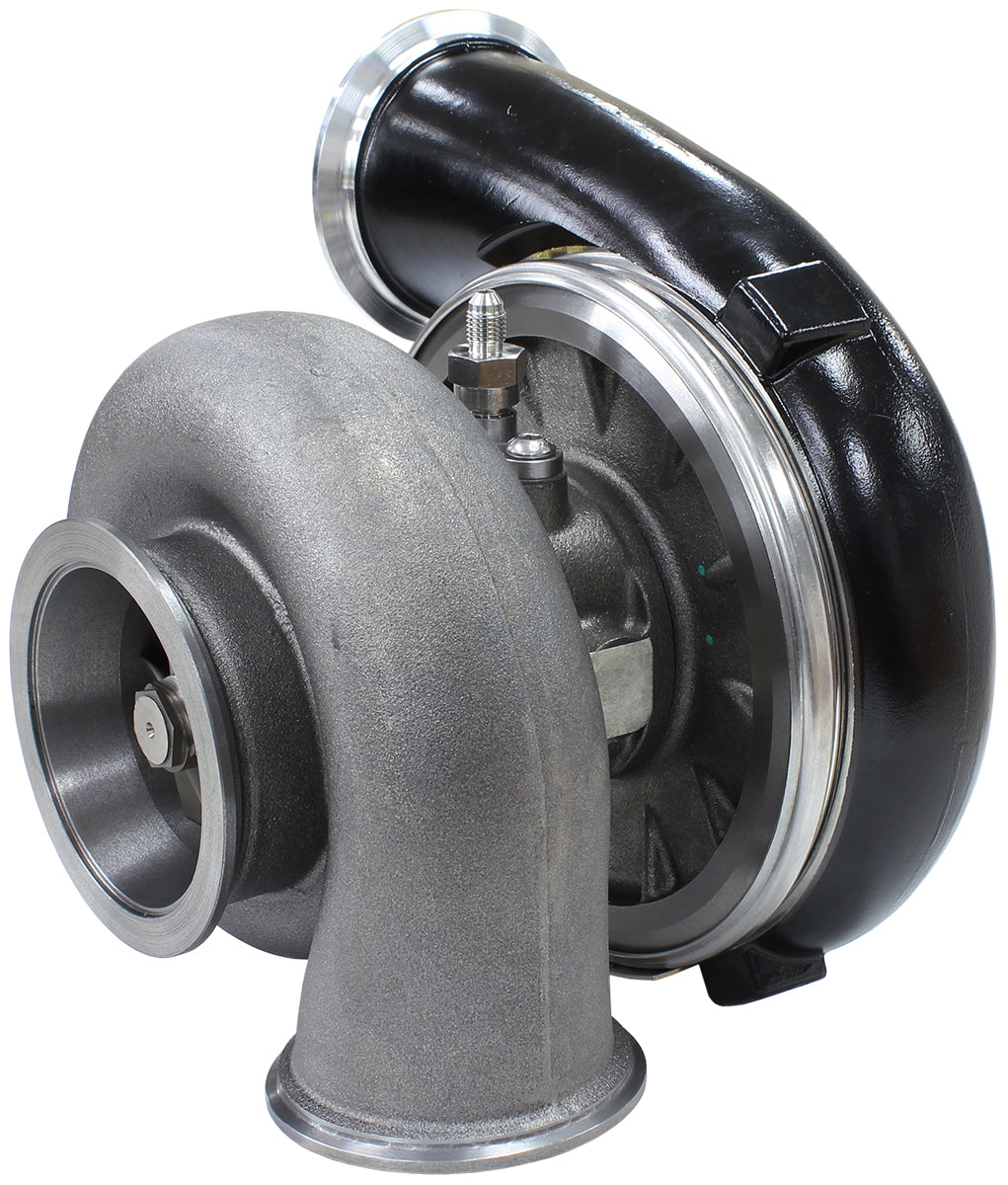 BOOSTED 7675 V-Band 1.16 Turbocharger 1120HP, Hi Temp Black Finish   External Wastegate, V-Band Inlet & Exhaust Flanges
