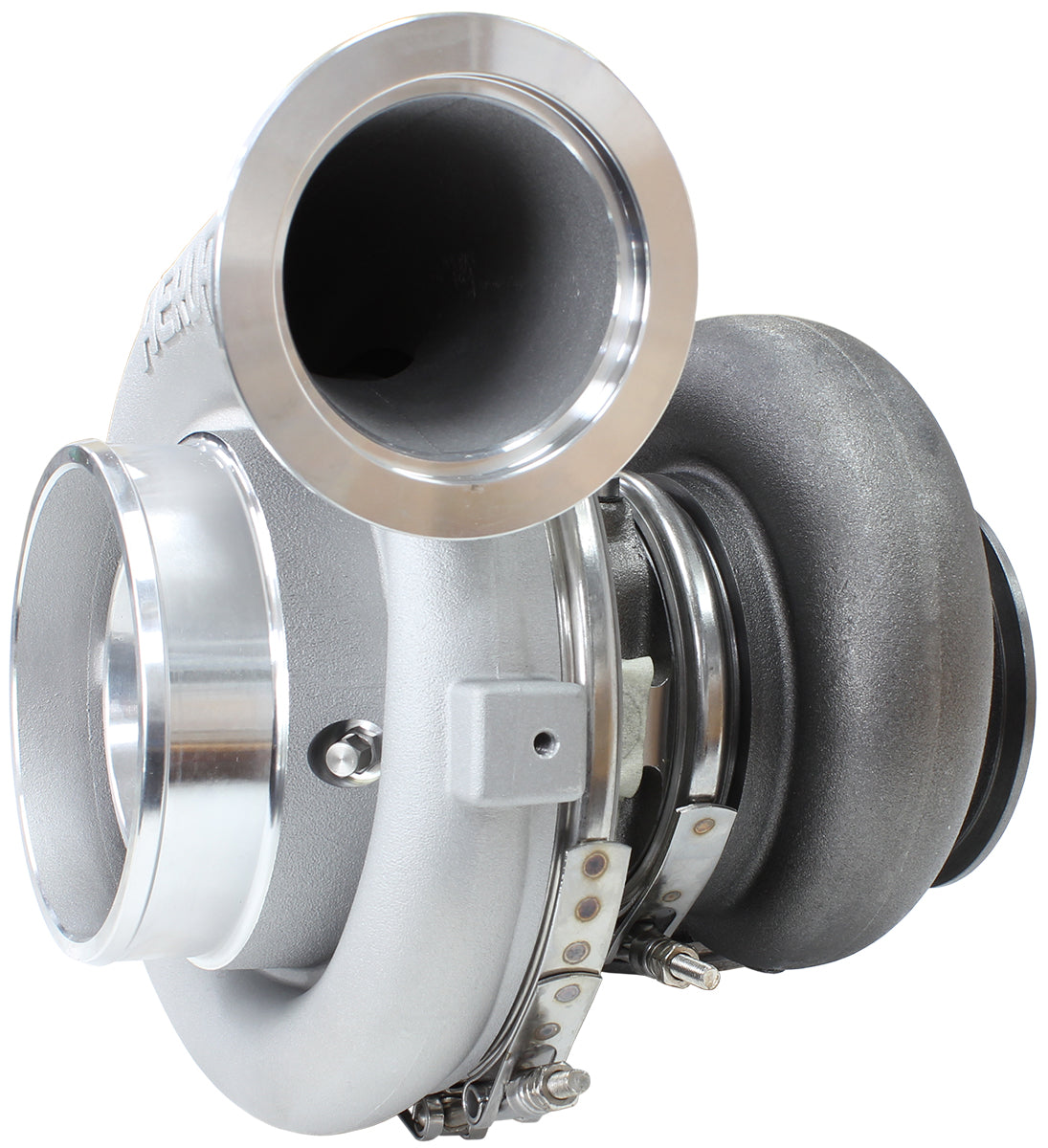 BOOSTED 7675 V-Band 1.16 Turbocharger 1120HP, Natural Cast Finish   External Wastegate, V-Band Inlet & Exhaust Flanges