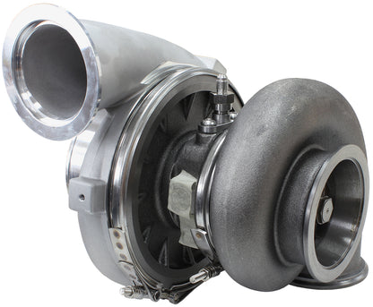 BOOSTED 7675 V-Band 1.16 Turbocharger 1120HP, Natural Cast Finish   External Wastegate, V-Band Inlet & Exhaust Flanges