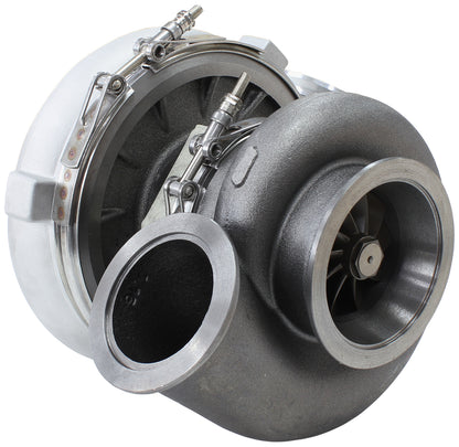 BOOSTED 7675 V-Band 1.16 Turbocharger 1120HP, Natural Cast Finish   External Wastegate, V-Band Inlet & Exhaust Flanges