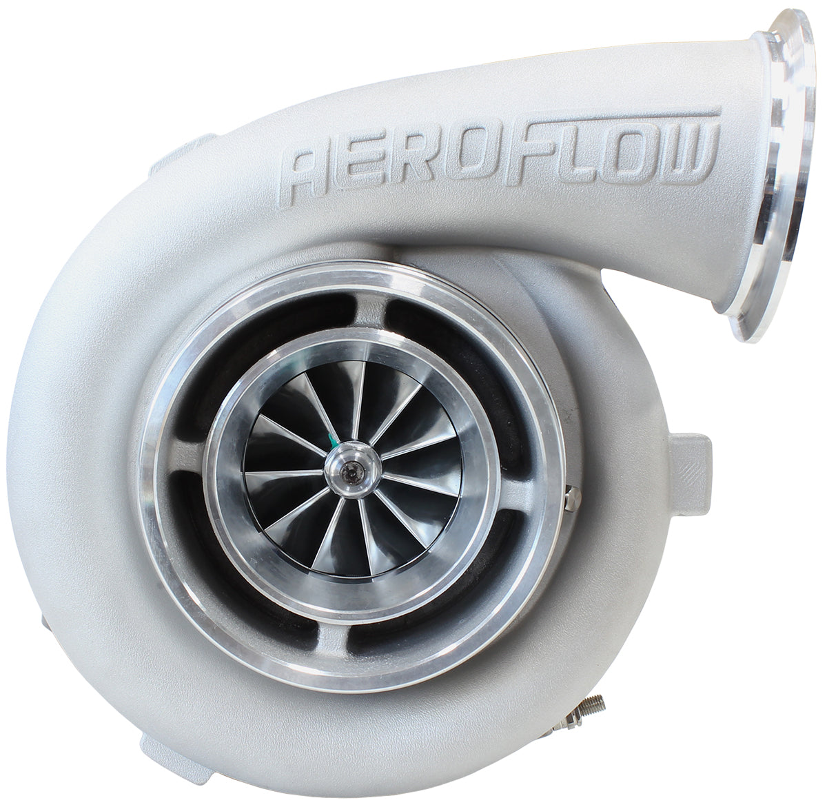 BOOSTED 7075 V-Band 1.16 Turbocharger 950HP, Natural Cast Finish   External Wastegate, V-Band Inlet & Exhaust Flanges