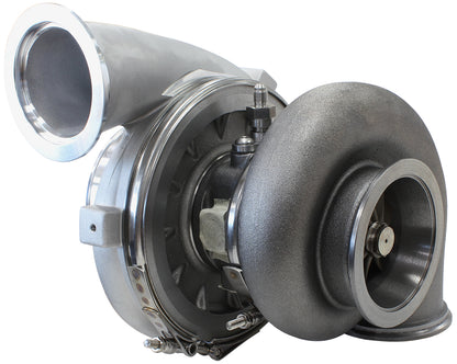 BOOSTED 7075 V-Band 1.16 Turbocharger 950HP, Natural Cast Finish   External Wastegate, V-Band Inlet & Exhaust Flanges