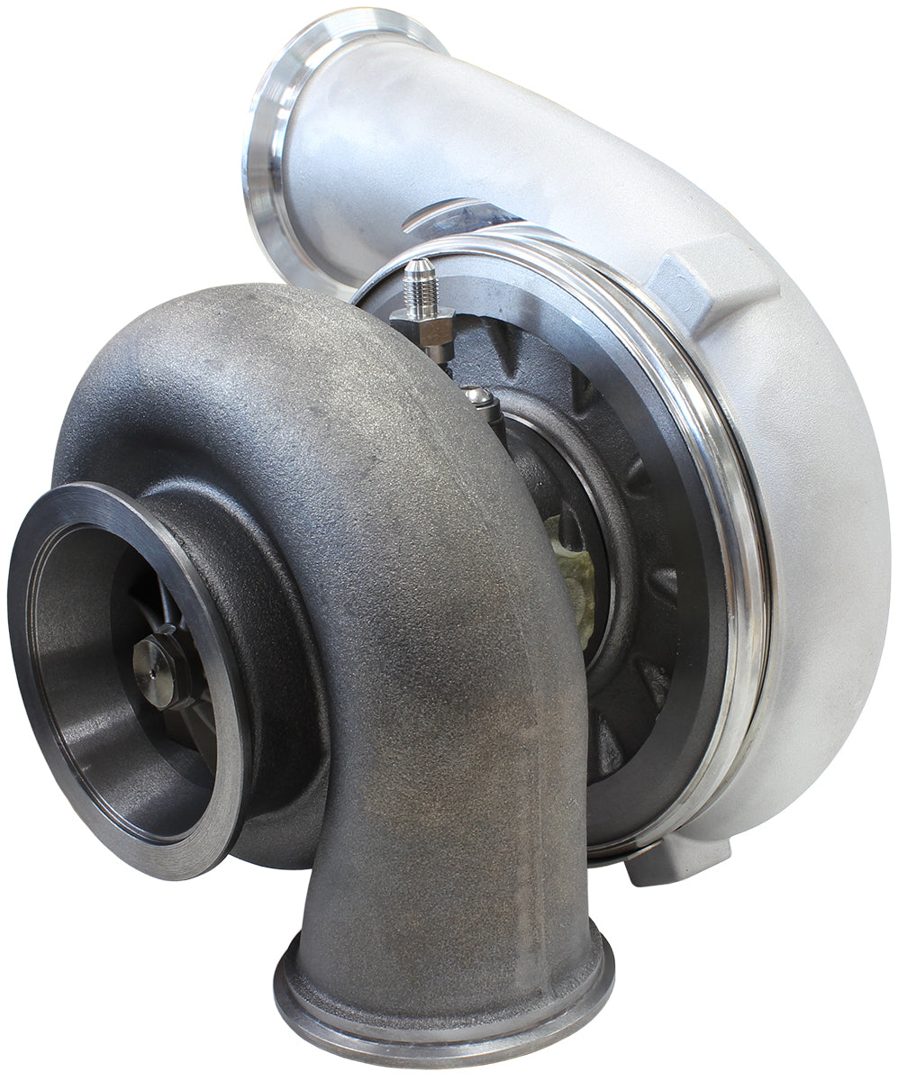 BOOSTED 7075 V-Band 1.16 Turbocharger 950HP, Natural Cast Finish   External Wastegate, V-Band Inlet & Exhaust Flanges