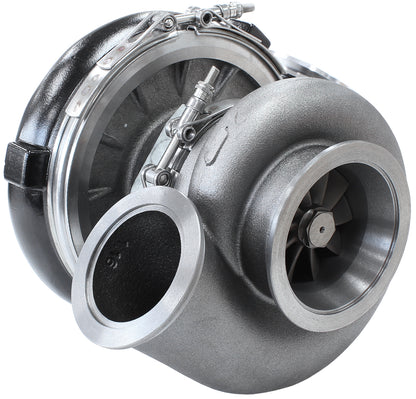 BOOSTED 8077 V-Band 1.16 Turbocharger 1250HP, Hi Temp Black Finish   External Wastegate, V-Band Inlet & Exhaust Flanges