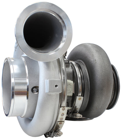 BOOSTED 8077 V-Band 1.16 Turbocharger 1250HP, Natural Cast Finish   External Wastegate, V-Band Inlet & Exhaust Flanges