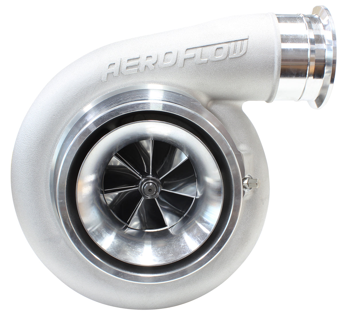 BOOSTED 8075 T4 1.10 Turbocharger 1250HP, Natural Cast Finish   External Wastegate, T4 Twin Entry Inlet Flange, V-Band Exhaust Flange