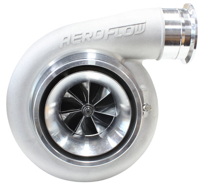 BOOSTED 8075 T4 1.10 Turbocharger 1250HP, Natural Cast Finish   External Wastegate, T4 Twin Entry Inlet Flange, V-Band Exhaust Flange