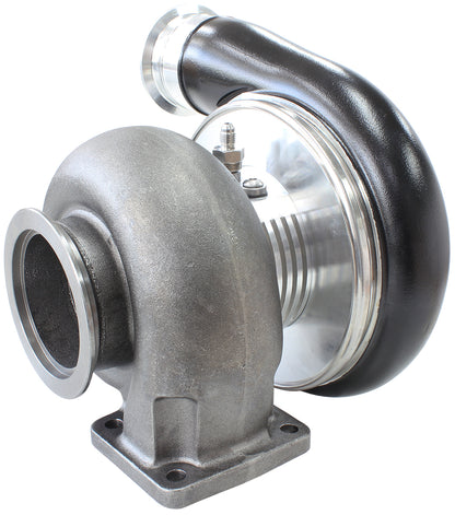 BOOSTED 8075 T4 1.10 Turbocharger 1250HP, Hi Temp Black Finish   External Wastegate, T4 Twin Entry Inlet Flange, V-Band Exhaust Flange
