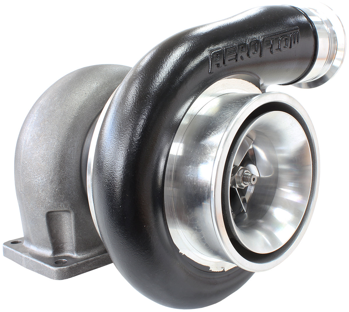 BOOSTED 8075 T4 1.10 Turbocharger 1250HP, Hi Temp Black Finish   External Wastegate, T4 Twin Entry Inlet Flange, V-Band Exhaust Flange
