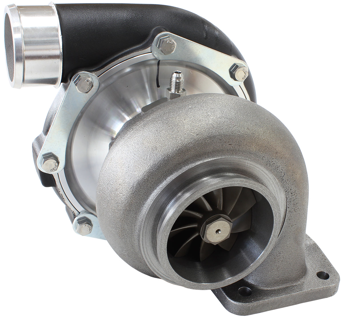 BOOSTED 7875 GEN 1 T4 .96 Turbocharger 1050HP, Hi Temp Black Finish    External Wastegate, T4 Inlet Flange, V-Band Exhaust Flange
