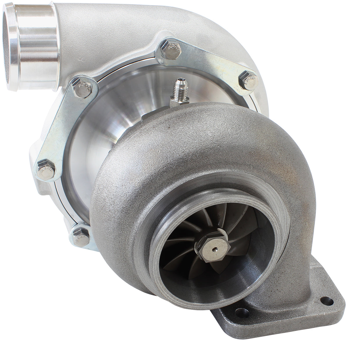 BOOSTED 7875 GEN 1 T4 .96 Turbocharger 1050HP, Natural Cast Finish   ExternalWastegate, T4 Inlet Flange, V-Band Exhaust Flange