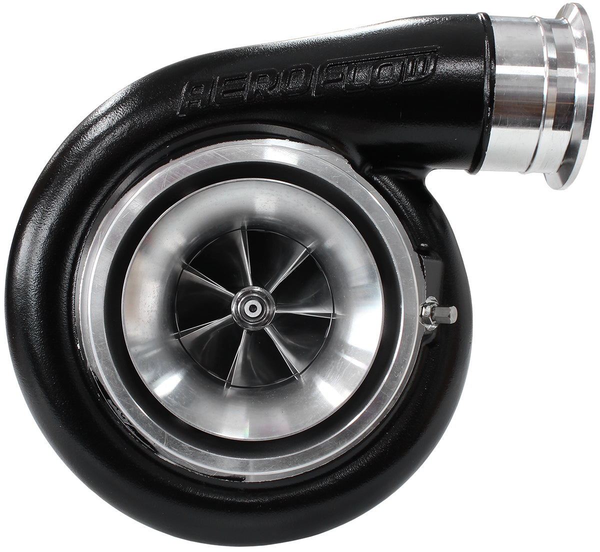 BOOSTED 7588 T4 1.25 Turbocharger 1500HP, Hi Temp Black Finish   External Wastegate, T4 Twin Entry Inlet Flange, V-Band Exhaust Flange