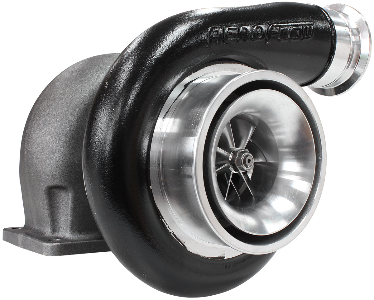 BOOSTED 7588 T4 1.25 Turbocharger 1500HP, Hi Temp Black Finish   External Wastegate, T4 Twin Entry Inlet Flange, V-Band Exhaust Flange