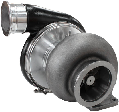 BOOSTED 7588 T4 1.25 Turbocharger 1500HP, Hi Temp Black Finish   External Wastegate, T4 Twin Entry Inlet Flange, V-Band Exhaust Flange