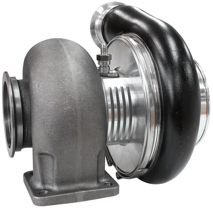 BOOSTED 7588 T4 1.25 Turbocharger 1500HP, Hi Temp Black Finish   External Wastegate, T4 Twin Entry Inlet Flange, V-Band Exhaust Flange