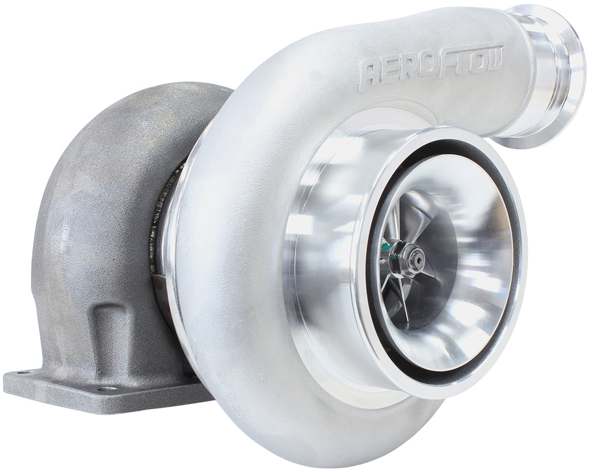 BOOSTED 7588 T4 1.25 Turbocharger 1500HP, Natural Cast Finish   External Wastegate, T4 Twin Entry Inlet Flange, V-Band Exhaust Flange