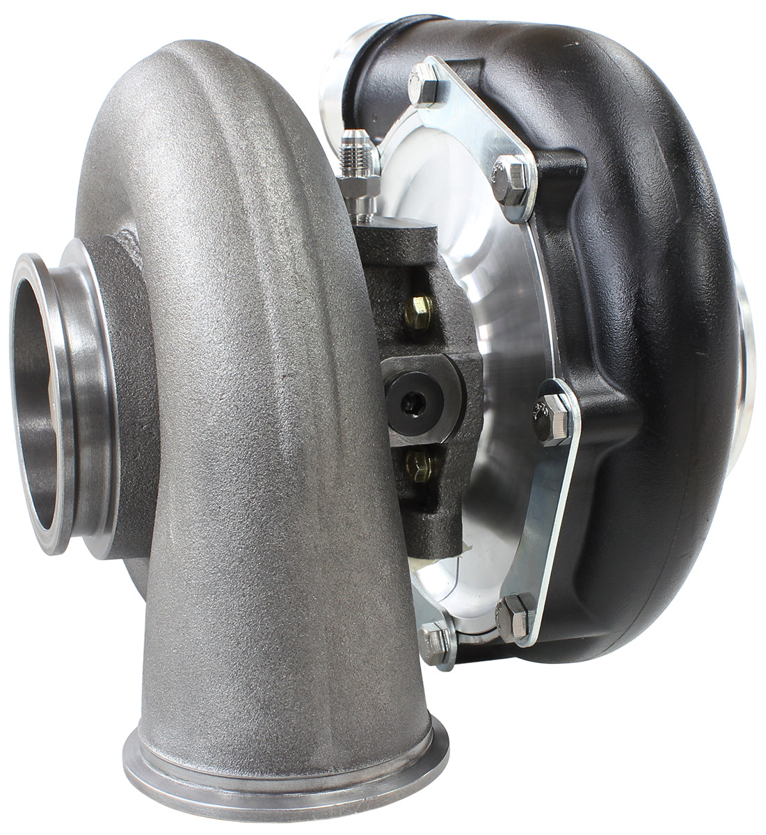 BOOSTED 7875 V-Band .96 Turbocharger 1050HP, Hi Temp Black Finish   External Wastegate, V-Band Inlet & Exhaust Flanges