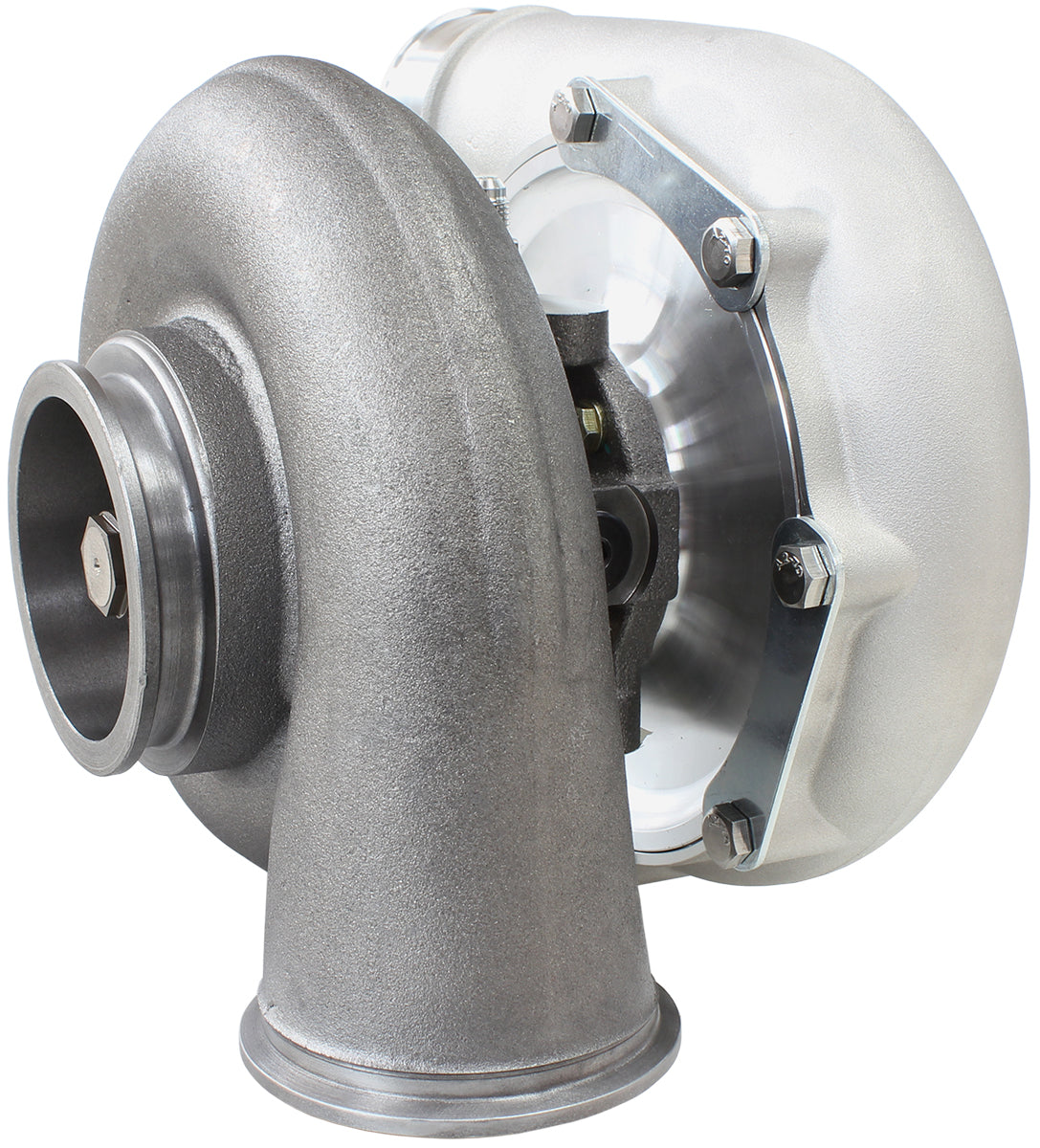 BOOSTED 7875 V-Band .96 Turbocharger 1050HP, Natural Cast Finish   External Wastegate, V-Band Inlet & Exhaust Flanges