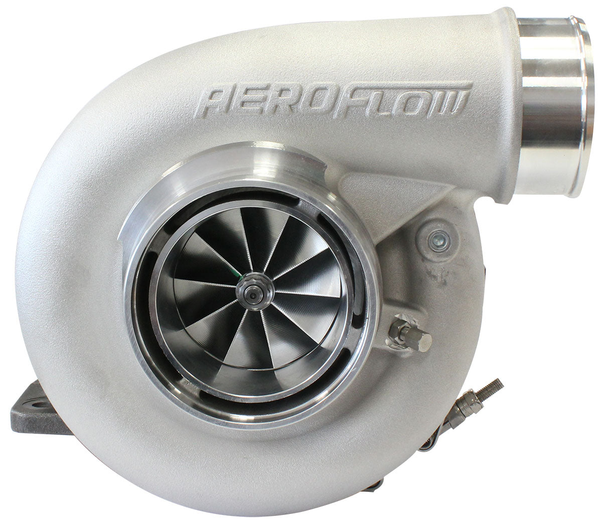 BOOSTED 7375 T4 1.01 Turbocharger 1200HP, Natural Cast Finish   External Wastegate, T4 Inlet Flange, V-Band Exhaust Flange