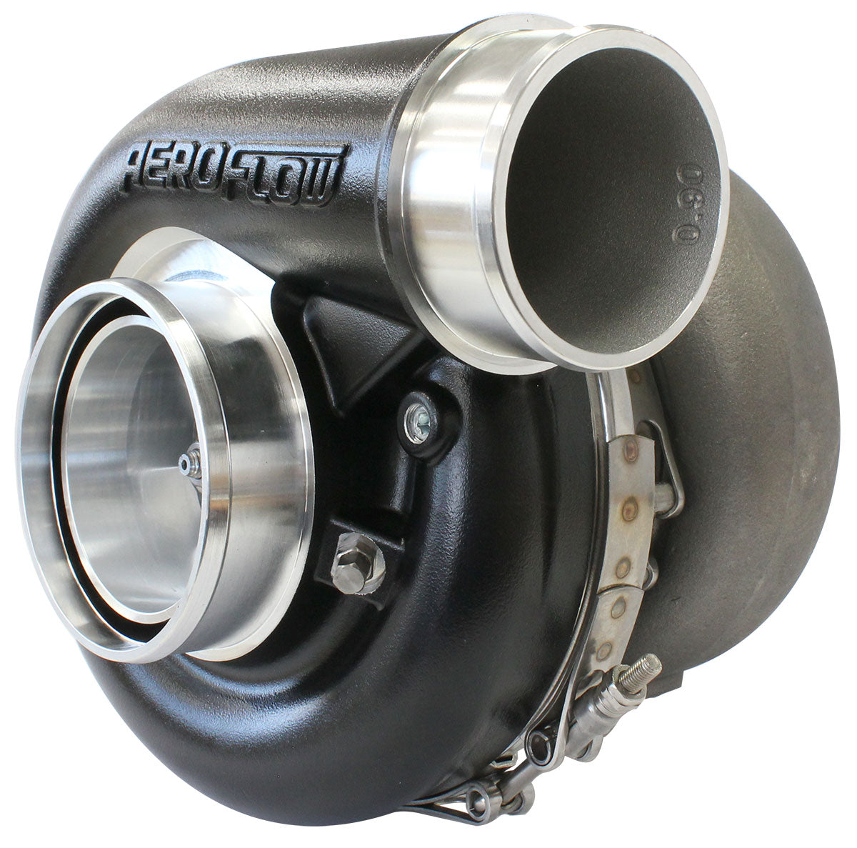 BOOSTED 7375 T4 1.15 Turbocharger 1200HP, Hi Temp Black Finish   External Wastegate, T4 Inlet Flange, V-Band Exhaust Flange