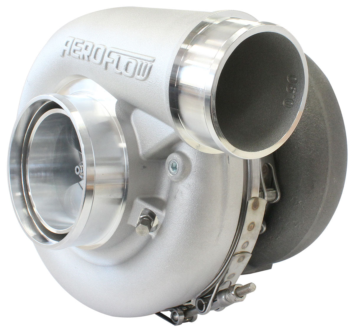 BOOSTED 7375 T4 1.01 Turbocharger 1200HP, Natural Cast Finish   External Wastegate, T4 Inlet Flange, V-Band Exhaust Flange