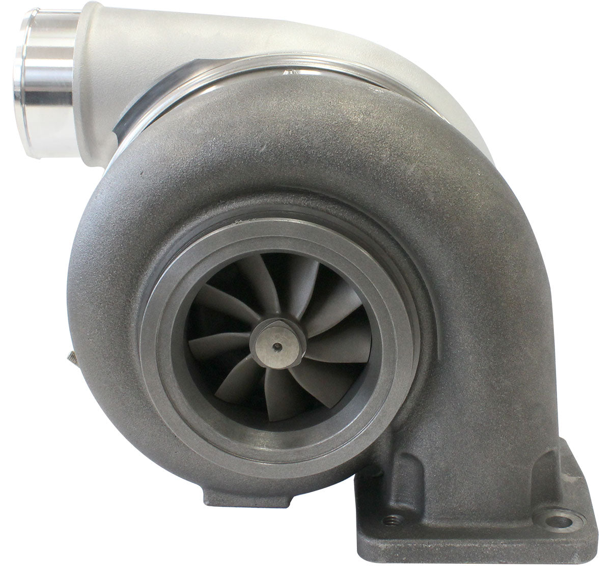 BOOSTED 7375 T4 1.01 Turbocharger 1200HP, Natural Cast Finish   External Wastegate, T4 Inlet Flange, V-Band Exhaust Flange