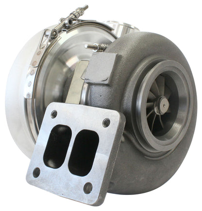 BOOSTED 7375 T4 1.01 Turbocharger 1200HP, Natural Cast Finish   External Wastegate, T4 Inlet Flange, V-Band Exhaust Flange